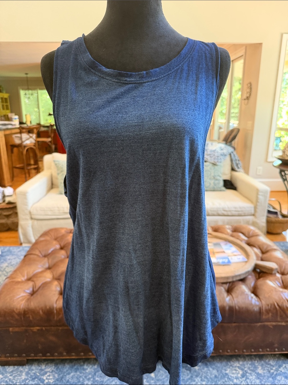 cloth & stone Sleeveless Swing Tank Top - Navy
